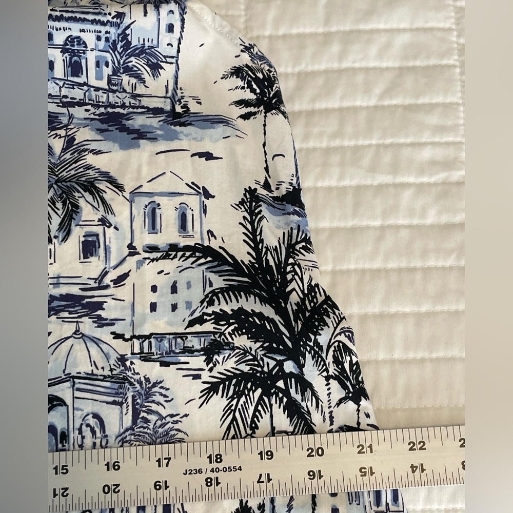 Calypso St. Barth Blue White Halter Cotton Mini Dress Sz Medium Tropical Resort - Picture 11 of 16
